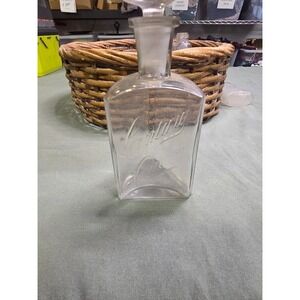 Vintage Century Cream Triangle Glass Decanter Bottle with Stopper Clear